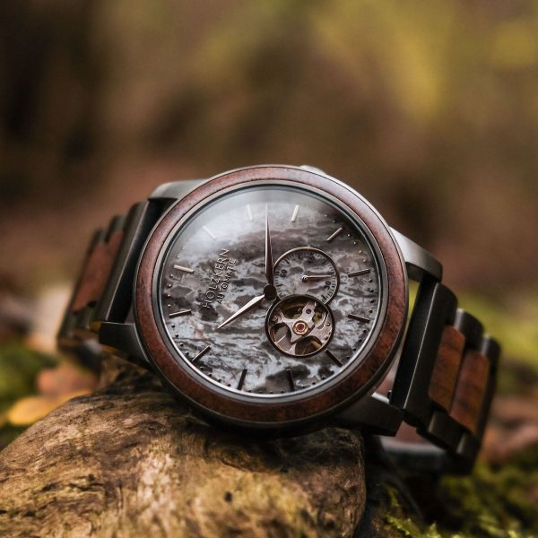 Holzkern horloge Chicago (Walnoot/Marmer)